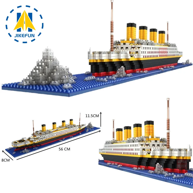 Lding blocks titanic rms cruise ship boat pirate ships model micro mini nano bricks diy thumb200