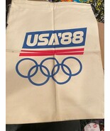 Vintage USA &#39;88 Olympics Drawstring Canvas Bag 17.5&quot; x 13&quot; *Pre-Owned* x1 - $21.86 CAD