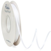Satin Ribbon 1/8 Inch X Continuous 100 Yards, Thin White Ribbon Double Faced Use - £12.14 GBP