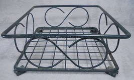 Coated Green Metal Wire Flat Napkin Holder Indoor Kitchen Decor 8&quot; x 8&quot; - £9.39 GBP