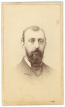 CIRCA 1860&#39;S CDV Handsome Older Man Full Beard Suit Phillips Lafayette, IN - £9.58 GBP