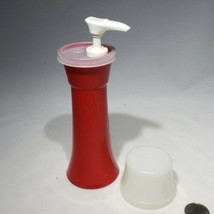 Vintage Tupperware 7.5&quot; Hourglass Ketchup Red Pump Dispenser 870-7 - $6.95