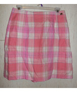 NEW!  WOMENS liz claiborne villager SPORT PINK PLAID LINEN BLEND SKORT  ... - €20,26 EUR