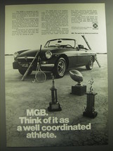 1974 MG MGB Car Ad - MGB. Think of it as a well coordinated athlete - £14.44 GBP