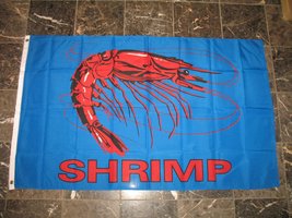 3X5 Advertising Shrimp Blue Seafood Restaurant Flag 3&#39;X5&#39; Banner Brass Grommets - £3.89 GBP