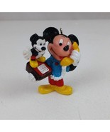 Vintage Disney Mickey Mouse On Mickey Phone 2&quot; Christmas Ornament Hong K... - $22.89 CAD
