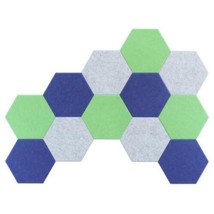 Hexagon Decorative Acoustic Panels - Marble, Emerald, Blueberry (12 Pieces) - £27.96 GBP