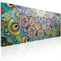 Tiptophomedecor Stretched Canvas Zen Art - Mandala: Peacock&#39;S Tail - Stretched &amp; - £115.87 GBP
