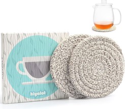 2pcs Drink Coasters Handmade Braided Heat resistant Woven Coasters for Kinds of  - £15.54 GBP
