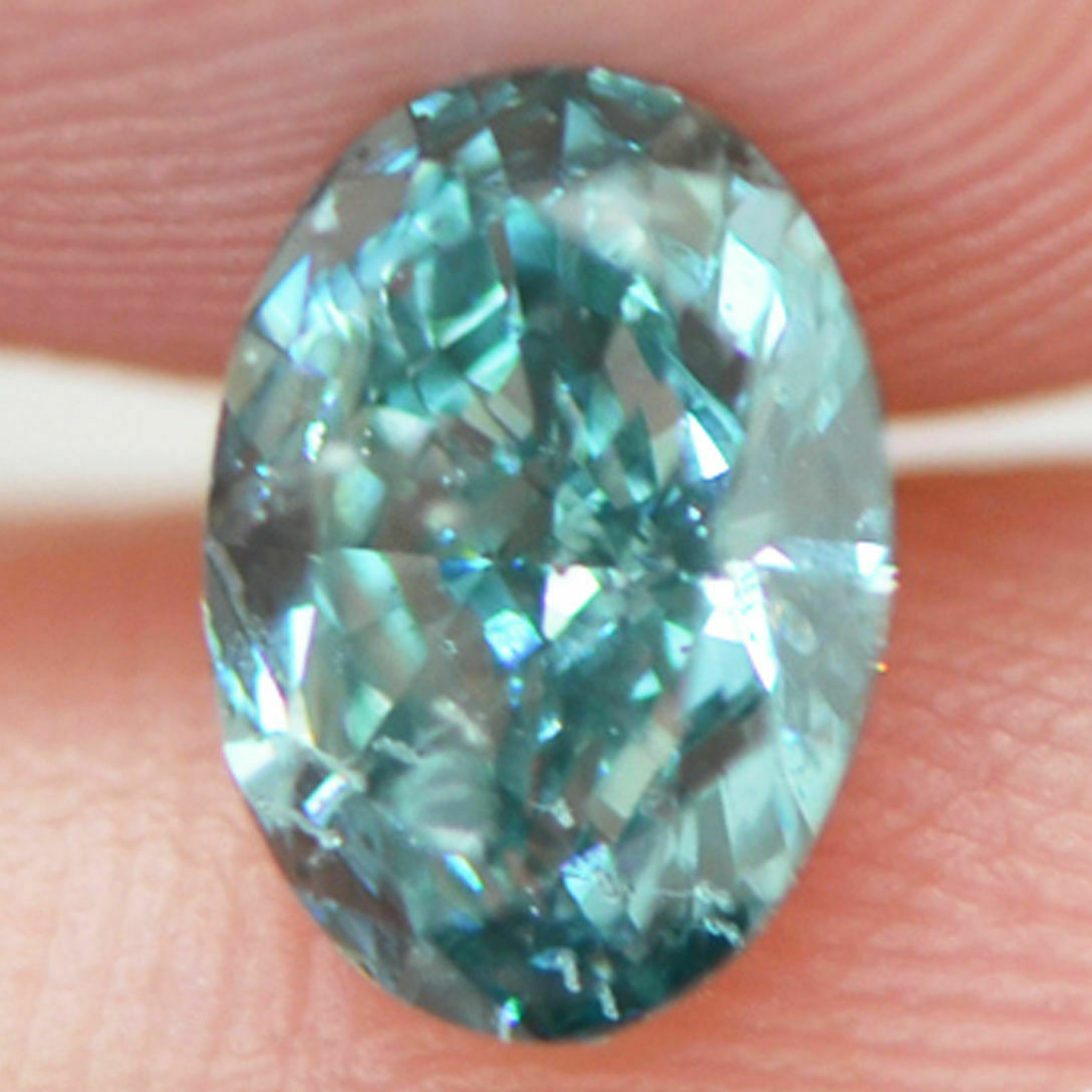 Primary image for Oval Shape Diamond Fancy Blue Color Loose Real 1.00 Carat SI1 Certified Enhanced