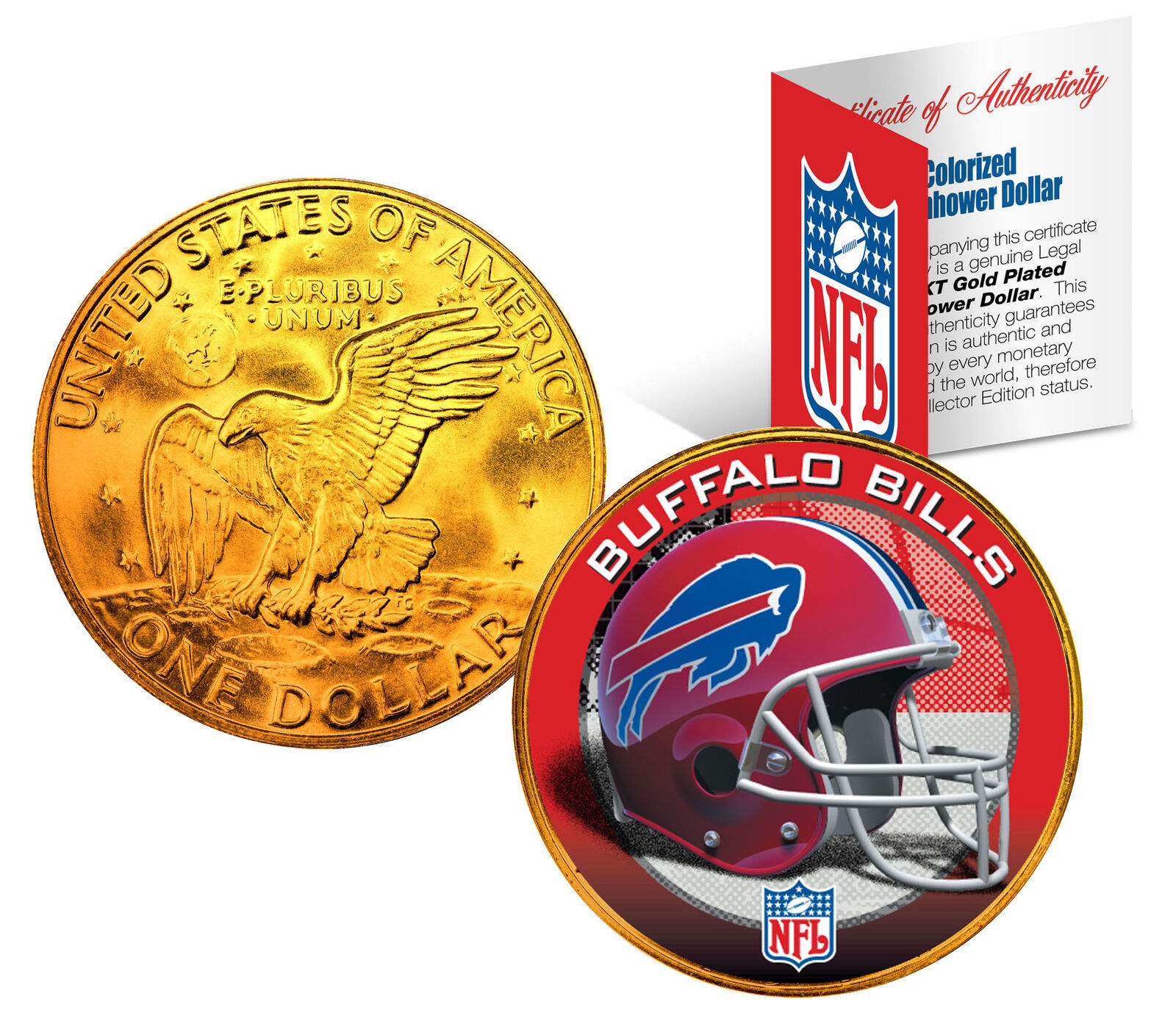 BUFFALO BILLS NFL 24K Gold Plated IKE Dollar US Coin *OFFICIALLY LICENSED* - $12.16