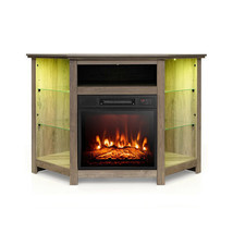 Fireplace Corner TV Stand with LED Lights and Smart APP Control for 50 Inches T - £282.42 GBP
