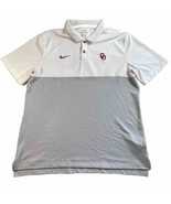 Oklahoma Sooners Nike Dri-Fit Men&#39;s Large  Polo Color Block Grey White S... - £17.74 GBP