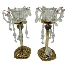 VTG Midwest of Cannon Falls Candle Holders Set of 2 Boho Glam Sparkle NWT - £16.53 GBP