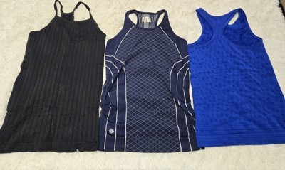 Lot 3 Athleta Tank Top M Womens Ribbed Racerback Fitted Stretch Sports E... - $35.37