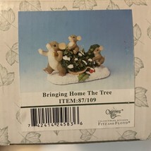 Fitz and Floyd Charming Tails &quot;Bringing Home the Tree&quot; Figurine 87/109 - $14.99