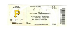 Aug 8 2012 Arizona Diamondbacks @ Pittsburgh Pirates Ticket Neil Walker HR 5 RBI - £15.50 GBP