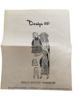 Parade Vintage Knitting Pattern 881 Doll Clothing 11.5 inch Doll Clothes... - $14.99