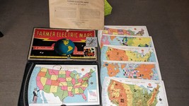 Vintage 1941 Farmer Electric Maps Game Electrical Engineering Game In Box - $49.49