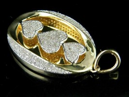 2Ct Round Cut CZ Diamond Heart Pendent 14K Yellow Gold Finish 18&quot; Free Chain - £141.88 GBP