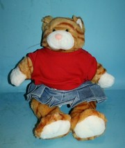 Build A Bear Cat Orange Tabby 17&quot; Striped Plush Kitten Stuffed Clothes Soft BAB - £10.07 GBP