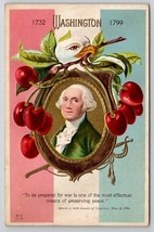 Patriotic George Washington Portrait Eagle Cherry Branches 1913 Postcard J29 - £12.74 GBP