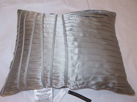 Donna Karan Silk Essentials Reflection Pleated deco pillow Silver NWT - £60.29 GBP
