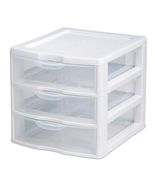 Small 3 Drawer Desktop Unit, Plastic, White - $23.97