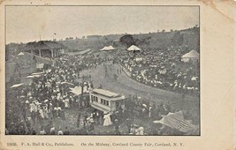 Cortland New York~County FAIR-ON The MIDWAY-1900s F A Hall Published Postcard - £7.57 GBP