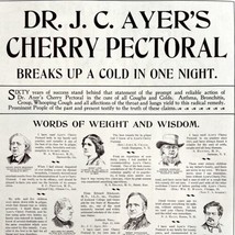 Ayer&#39;s Cherry Pectoral Quack Medicine 1897 Advertisement Victorian Medic... - £31.46 GBP