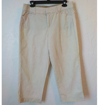 Intro Jonathan Ross Striped Capri Pants Women size 8 Petite Beige White ... - £10.24 GBP