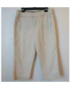 Intro Jonathan Ross Striped Capri Pants Women size 8 Petite Beige White ... - £10.16 GBP