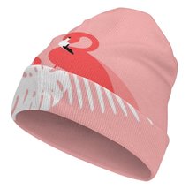Mondxflaur Pink Flamingo Winter Beanie Hats Warm Men Women Knit Caps for Adults - £15.17 GBP