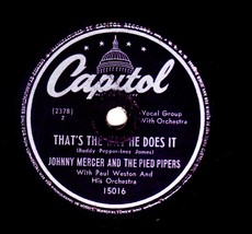 Johnny Mercer Capital 78rpm record That’s the Way He Does &amp; Never Make eyes - £7.17 GBP