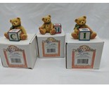 Lot Of (3) Cherished Teddies Bear With ABC Block C H I - $32.07
