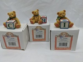 Lot Of (3) Cherished Teddies Bear With ABC Block C H I - £25.08 GBP