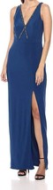 Adrianna Papell Womens Beaded V Neck Gown,Night Blue,2 - £116.28 GBP