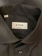 Eton Shirt Dark Gray Cambridge Dress Shirt Contemporary Fit 39 15 1/2 mint - £53.24 GBP