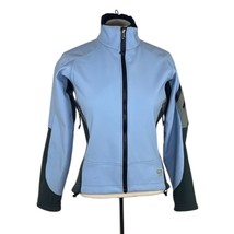 Mountain Hardwear womens jacket Windstopper lined Fleece Blue Black size 6 - £22.33 GBP