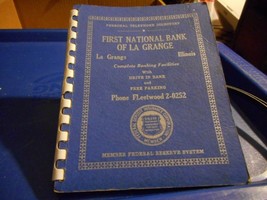 1954-1956 First National Bank La Grange Ill Personal Telephone Directory Banking - $22.33