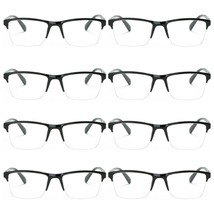 8 Packs Men Women Unisex Square Half Frame Reading Glasses Spring Hinge Readers - £12.34 GBP