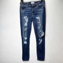 BKE Jeans Womens 28 Payton Midrise Ankle Skinny Blue Stretch Denim Distressed - £22.02 GBP