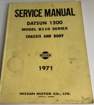 1971 Datsun 1200 Servizio Negozio Riparazione Manuale Telaio E Corpo B110 Serie - $39.98