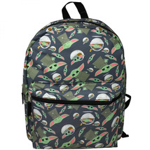 Star Wars The Mandalorian Grogu Collage 16&quot; Backpack Grey - £23.90 GBP