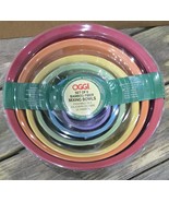 NIP NEW 6 OGGI Bamboo Fiber Mixing Bowls Set Rainbow Colors 5.2-132 Ounc... - $436.48 MXN