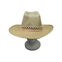 THE RUSTLER Tan Western Hat Rancher Western Band Cotton Sz 7 1/8 - £29.78 GBP