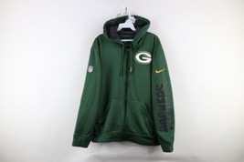 Nike On Field Mens Medium Spell Out Green Bay Packers Football Full Zip Hoodie - £36.96 GBP