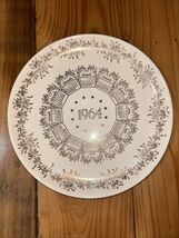 Vintage 1964 Calendar Collector Plate Unmarked Gold Flowers  10” - $24.75