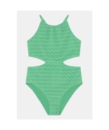 Abercrombie &amp; Fitch Kids Crochet High Neck Cutout Swimsuit Green 13/14 NEW - £22.56 GBP