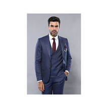 Men 3pc European Vested Suit WESSI by J.VALINTIN Extra Slim Fit JV20 Navy blue image 2